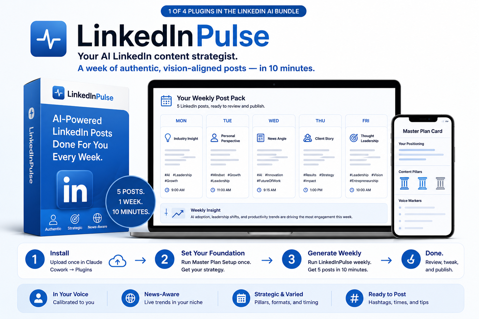 LinkedInPulse — AI-powered LinkedIn posts done for you every week